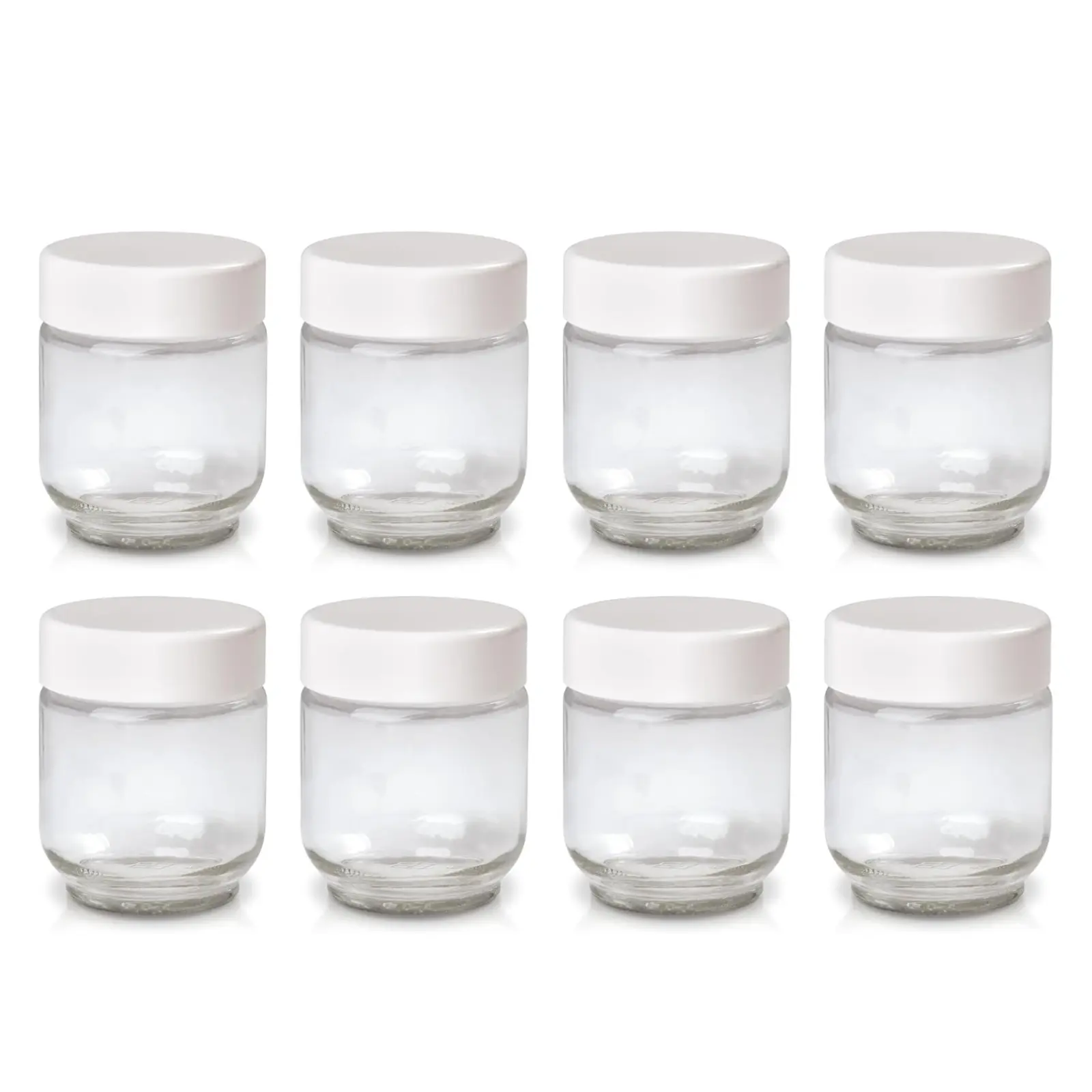 8-Pack Glass Yogurt Jars, Replacement Cups for Yogurt Makers, Small Dessert and Food Storage Containers