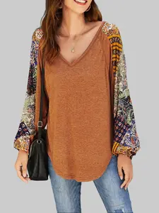 Boho Tops for Women Long Sleeve Fall Bohemian Casual Loose Fit Shirt Hippie Western Dressy Blouses