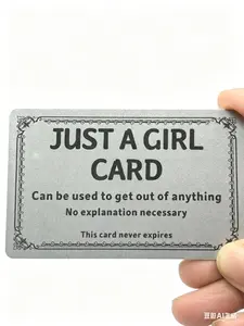 Just A Girl Excuse Card For Your Wallet - Funny Gag Gift - Hilarious Plastic Cards