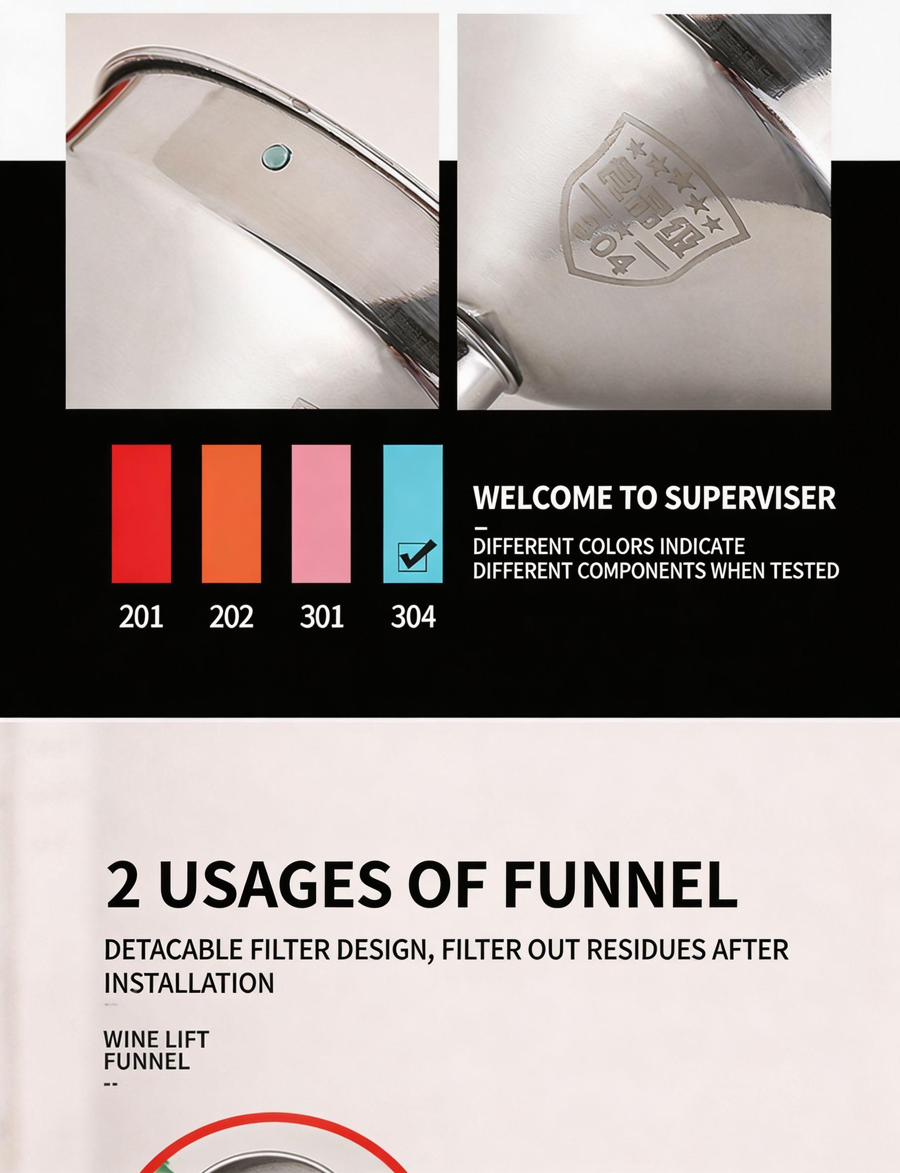 Viral Kitchen Hack 3Piece 304 Stainless Steel Funnel Set Ultimate 2026 Home Organization Must-Have  Includes Filter Screen & Cleaning Brush  Perfect for Essential Oils Spices & Liquid Filling – Durable & Professional Grade