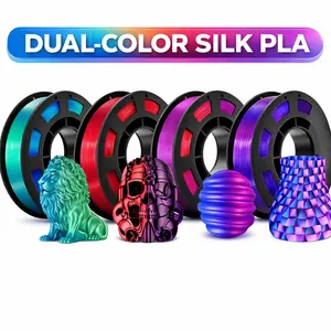 Silk Dual Color High Gloss Pla Filament Set, 1.75mm X 250g/spool, Flexible & Easy Print Material for Creative Gifts & Complex Models