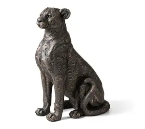 Glitzhome 23.25''H MGO Bronze Leopard Statue
