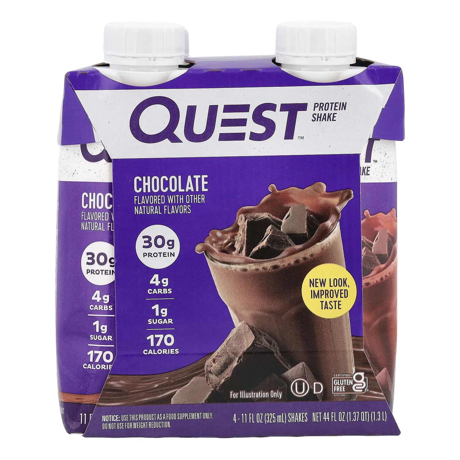 Quest Nutrition Protein Shake, Chocolate, 4 Shakes, 11 fl oz (325 ml) Each Quest Nutrition Protein Shake, Chocolate, 4 Shakes, 11 fl oz (325 ml) Each