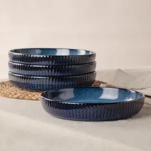 Starlight 4-Piece Stoneware Pasta Bowl Set