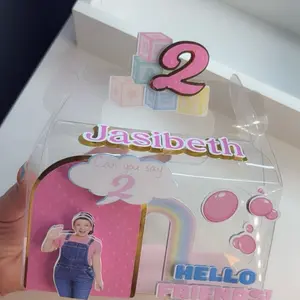 Custom Clear Birthday Box • Personalized Party Favor • Age & Name Box