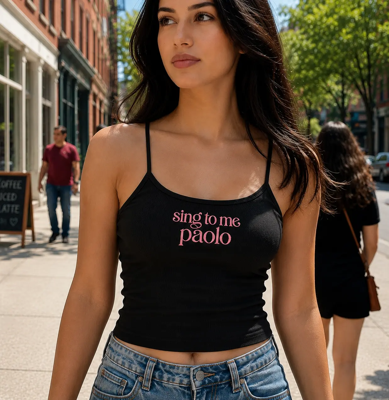 [Emboidered] Y2K Sing to me Music Inspired Tank Top, Paolo 2000s Concert Aesthetic Sleeveless Shirt, Vintage Trendy Top for Women