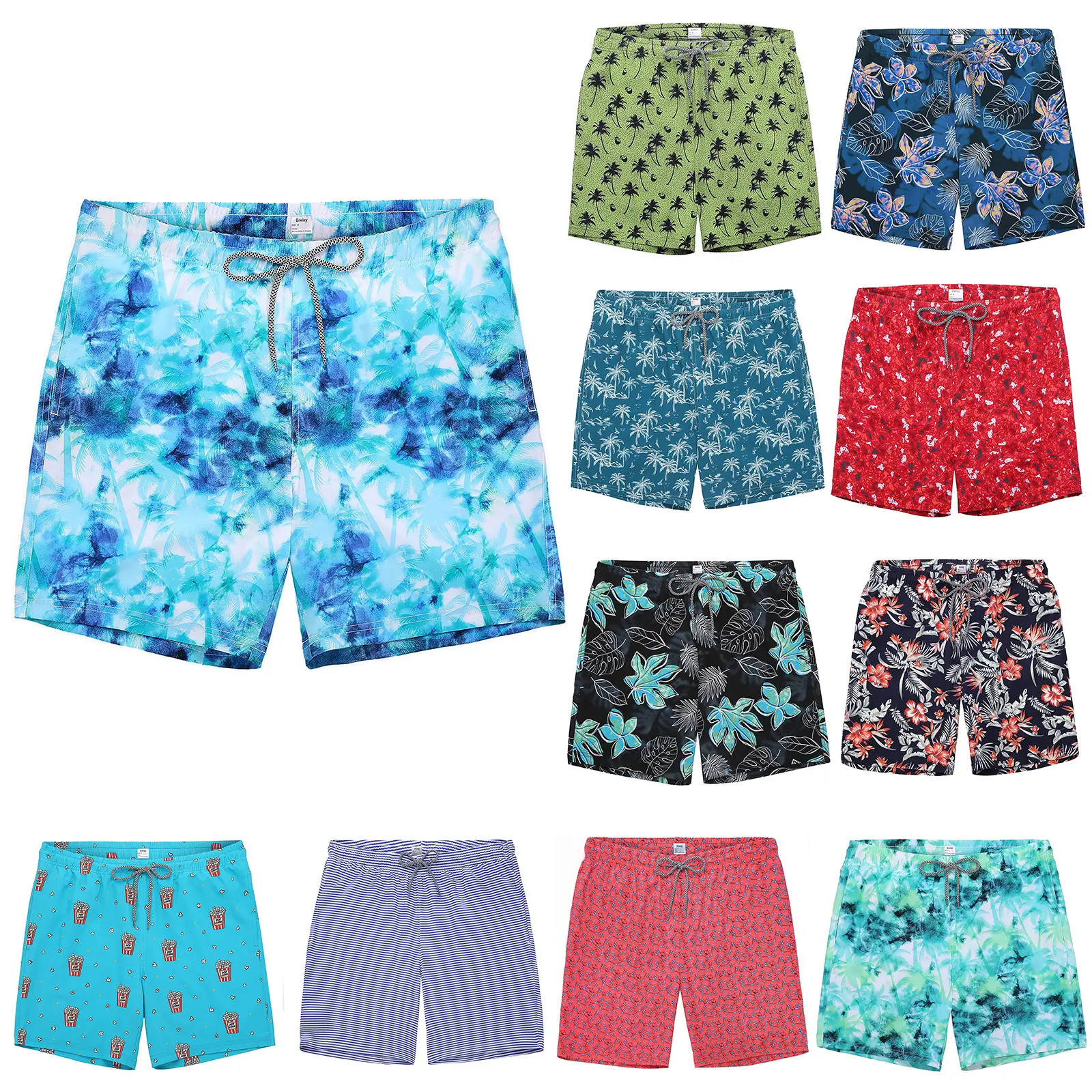 Men’s Multi-Color Quick-Dry Swim Trunks - Breathable Swimwear with Secure Pocket, Mesh Lining for Beach, Swimming Pool Summer, Men's Swim Trunks Swimmertrunks Swim Bottoms