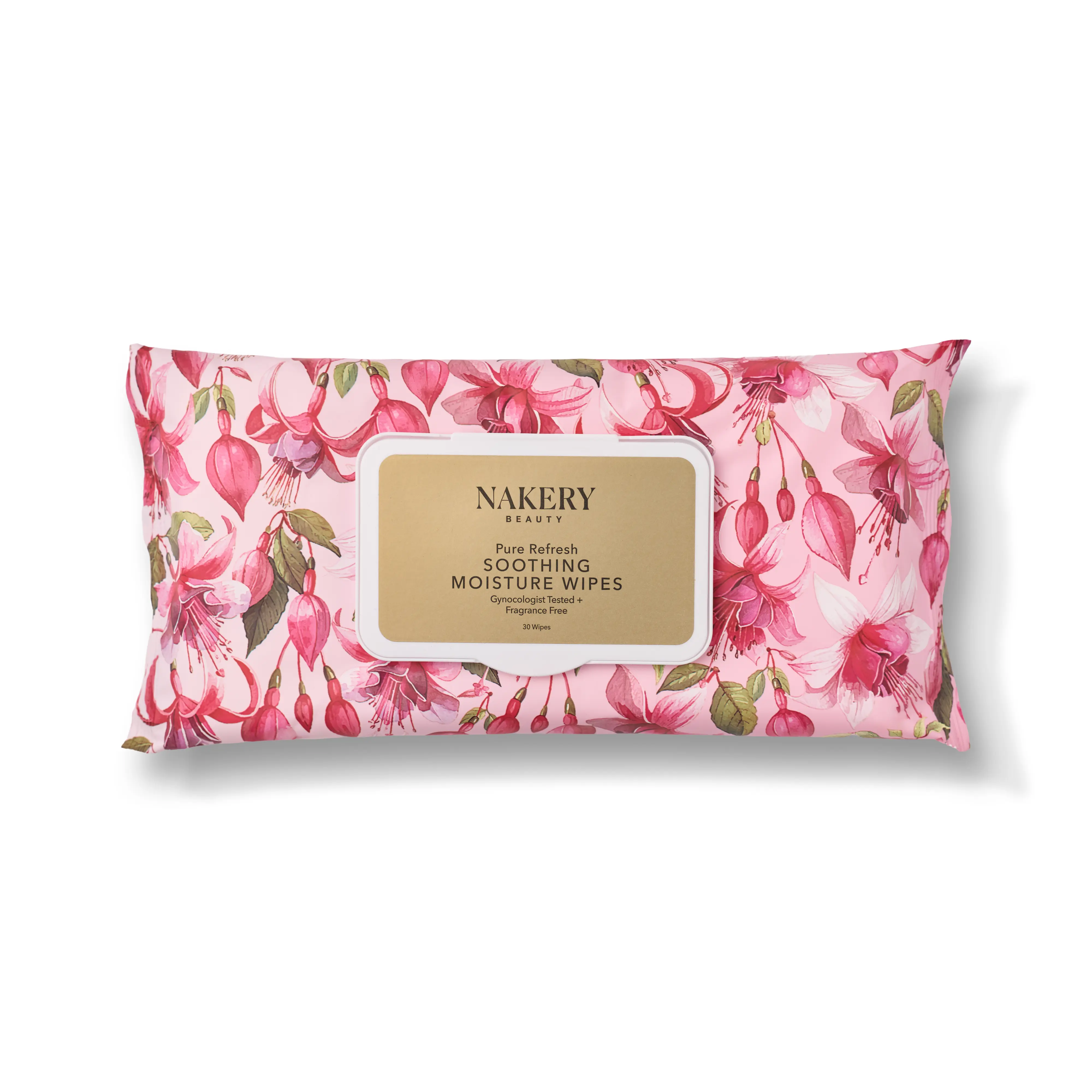 Nakery Pure Gentle Nourishing Chamomile Soothing Moisture Intimate Area Wipes, Refresh Formula, 30 Count Single Item Beauty Products for Feminine Care (US Market)