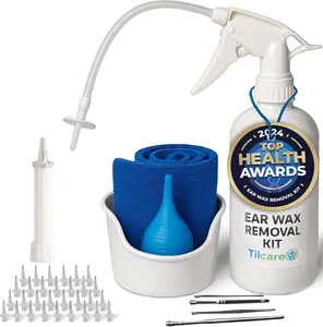 Complete Ear Wax Removal Irrigation Kit – Ear Cleaning Flushing System for Adults & Kids with 30 Disposable Tips