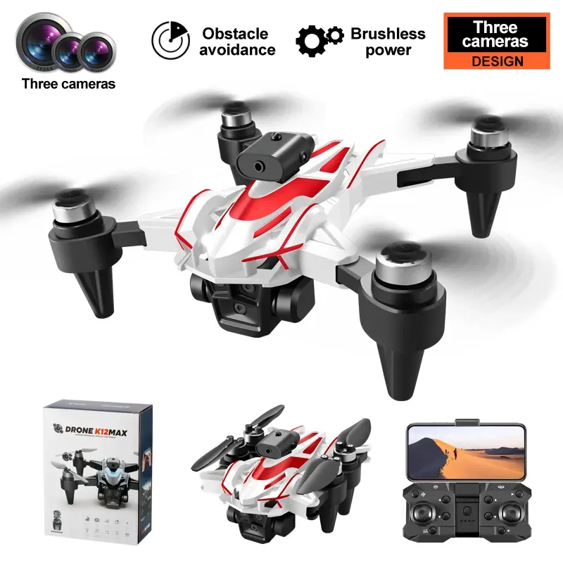 UNO1RC NM59834 Compact Lightweight Plastic Body Remote Control Drone - 360-Deg Laser Obstacle Avoidance, 4K HD 3 Cameras, 1080p, Brushless Motor, GPS Return, Parking Apron, 3lbs, Video Capable RC Quadcopter Toy for Beginners Age 14+