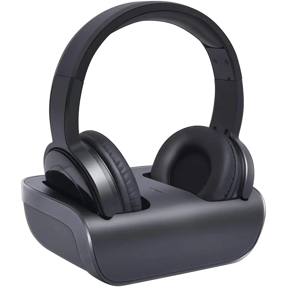 Headphones for TV Watching, On-Ear Digital TV Headsets for Seniors with RF Transmitter &  Dock, up to 330ft, No Audio Delay(Support Digital Optical, RCA, AUX Port)