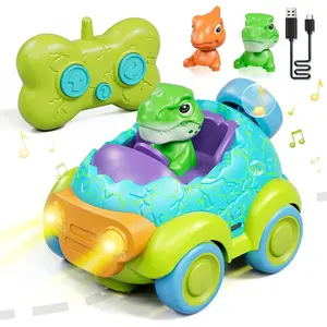 X-MTS06 Remote Control Car for Toddlers, Rechargeable RC Cars for Toddler Toys 2-3, Dinosaur Toys for Ages 2-4 with Lights & Music, 2 3 4 Year Old Boy Toys