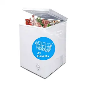3.5 Cu.Ft Deep Chest Freezer Freezer Chest Commercial Fridge With Basket White