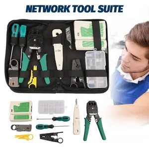 RJ45 Crimping Tool Kit with LAN Cable Tester CAT5 CAT6 Network Wire Stripper Cutter Ethernet Cable Repair Hand Tool Set