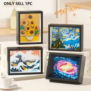 World Famous Painting Building Set, Creative Building Blocks, Building Block Model, DIY Assembly Kit, Precision Micro-Grain Details, Creative Gift for Adults & Teens, Desk Decor