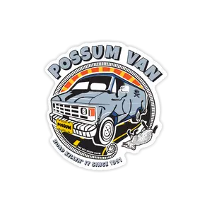 Adventure-Ready Possum Van Sticker