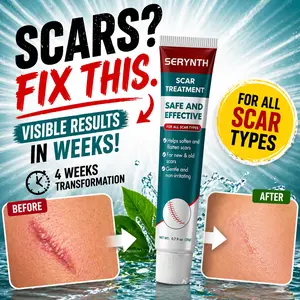 SERYNTH Scar Treatment Gel - Silicone Scar Cream for Surgical, C-Section, Burn, Acne & Keloid Scars - Clinically Tested to Flatten & Soften Old & New Scars - Gentle & Non-Irritating, 0.7 fl oz (20g)