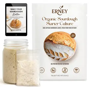 ERNEY Organic Dehydrated Sourdough Starter for Bread, Pizza, Muffins & Pastry – Easy Rise Artisan Homemade Baking Flour – 1 Pack