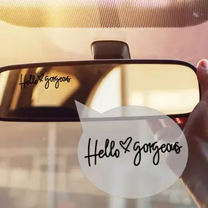 3pcs Car Stickers English Letter Decals, Rearview Mirror Glass Sticker, Computer Notebook Sticker, Automotive Accessories