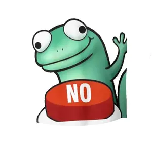 No Button Lizard Meme Sticker, Need to Decline Politely But Firmly?, Laptop Sticker, Water Bottle, Notebook, Gift for Friends