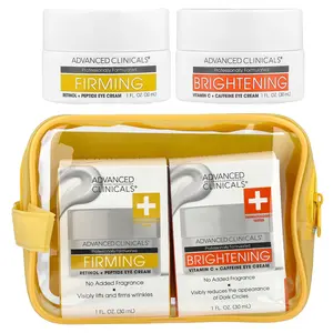 Advanced Clinicals Eye Cream, Firming & Brightening, 2 Piece Set