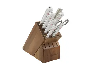 Wusthof Classic White 9-Piece Knife Block Set (Acacia Block)