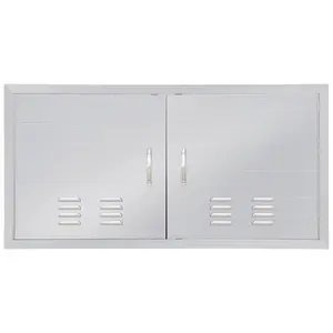 【GARVEE】42" W x 21" H Stainless Steel Outdoor Kitchen Doors - Flush Mount, Waterproof, Corrosion-Resistant BBQ Island Cabinet Door for Indoor/Outdoor Use,Include Vents