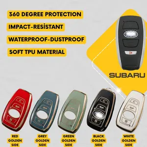 SUBARU 4-Button Key Fob Cover for Ascent, BRZ, Crosstrek, Impreza, Legacy, Outback, WRX - Tpu Smart Case