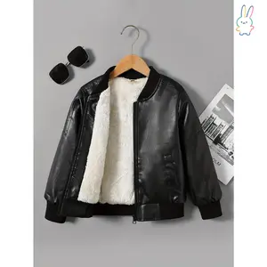 ERT-Girls' Comfortable Lined Varsity Jacket - Thick, Windproof, Machine Washable, with Pockets, Suitable for Autumn/Winter - Black and White Design, Casual Stand Collar, Loose Fit, Girls' Jacket