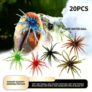 20PCS Soft Plastic Fishing Lures, Floating Realistic Sea Urchin Bait with Lifelike Details, Durable for Freshwater Bass Fishing