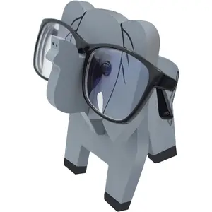 Creative Glasses Holder Stand, 3D Wooden Puzzle  Eyeglass Stand Home Office Desk Decor  (Elephant)