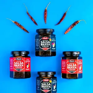 Valente Authentic Valente Salsa Brava - Spicy & Savory Sauce with Chipotle Flavor, Garlic, and Extra Virgin Olive Oil for Ramen, Steak, & More