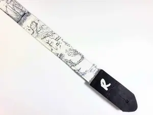Nautical Ukulele Strap - White and Blue Nautical Button Ukulele Strap-