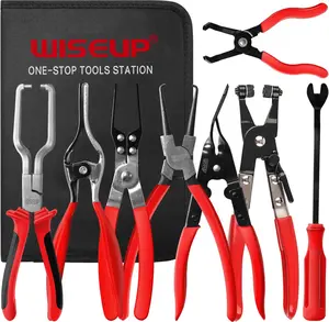 8PCS Fuel Line Disconnect Tool Set Hose Clamp Pliers Panel Clip Remover Kit