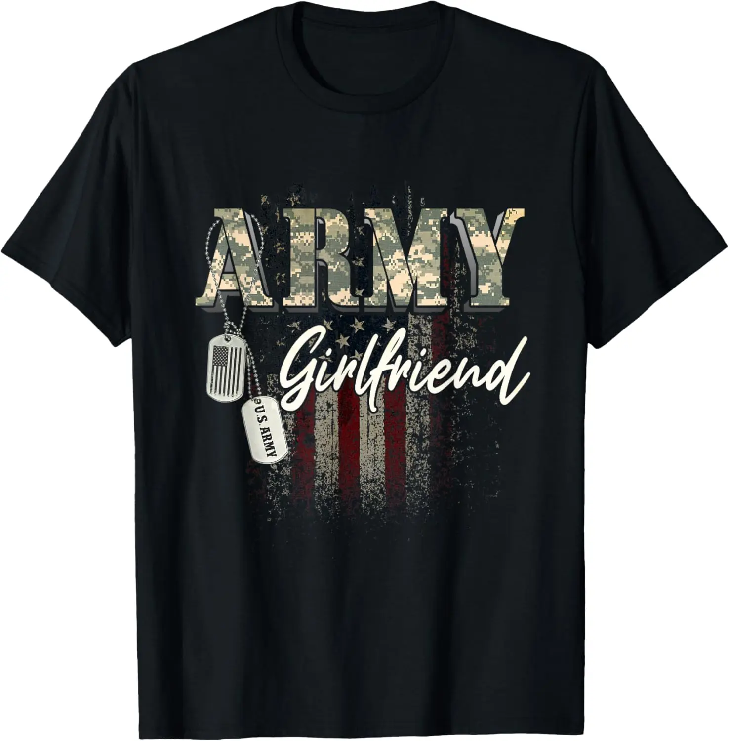 Proud Army Girlfriend American Veteran Military Gift T-Shirt