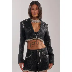 TWILIGHT ZONE EMBELLISHED BROCADE BLAZER