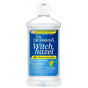 T.N. Dickinson's Witch Hazel 100% Natural Astringent | Pure Witch Hazel | Fragrance Free | Cleanses & Soothes Skin | For Face & Body | Clinical Grade | 8 Fl Oz