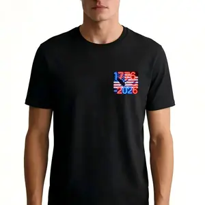 250 Year Celebration Independence Day for Men 100% Cotton Soft Comfortable Crew Neck Short Sleeve Tshirt Menswear Casual Crewneck
