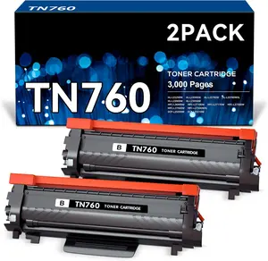 TN760 Toner Cartridge Replacement for Brother TN-760 TN730 TN-730 High Yield for Brother MFC-L2710DW DCP-L2550DW MFC-L2750DW HL-L2350DW HL-L2395DW HL-L2390DW HL-L2370DW (Black 2-Pack)