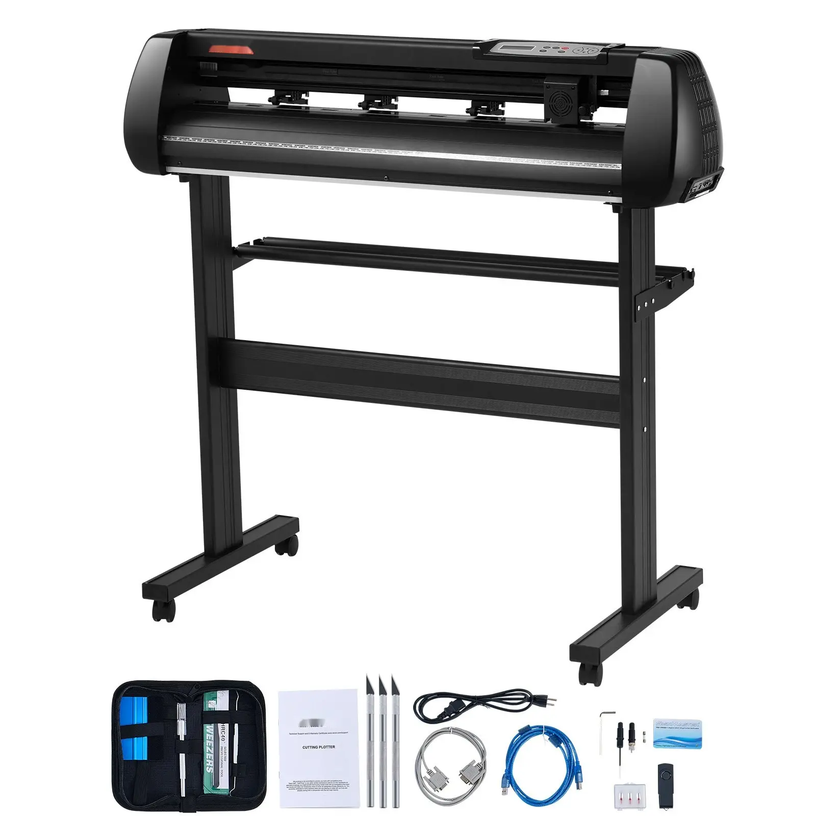 Vinyl Cutter Machine - 34In Offline Bluetooth Cutting Plotter With 400In / 10m Steel Roller Shaft, Adjustable Cutting Force, High Precision Sign Making Tool, SignMaster Software, DIY Craft Kit For Windows & Mobile
