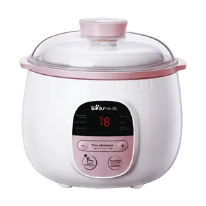 Bear Mini Ceramic Stew Pot 800ml, Double Boiler for Bird's Nest, Baby Food Maker, Slow Cooker DDZ-B08C2