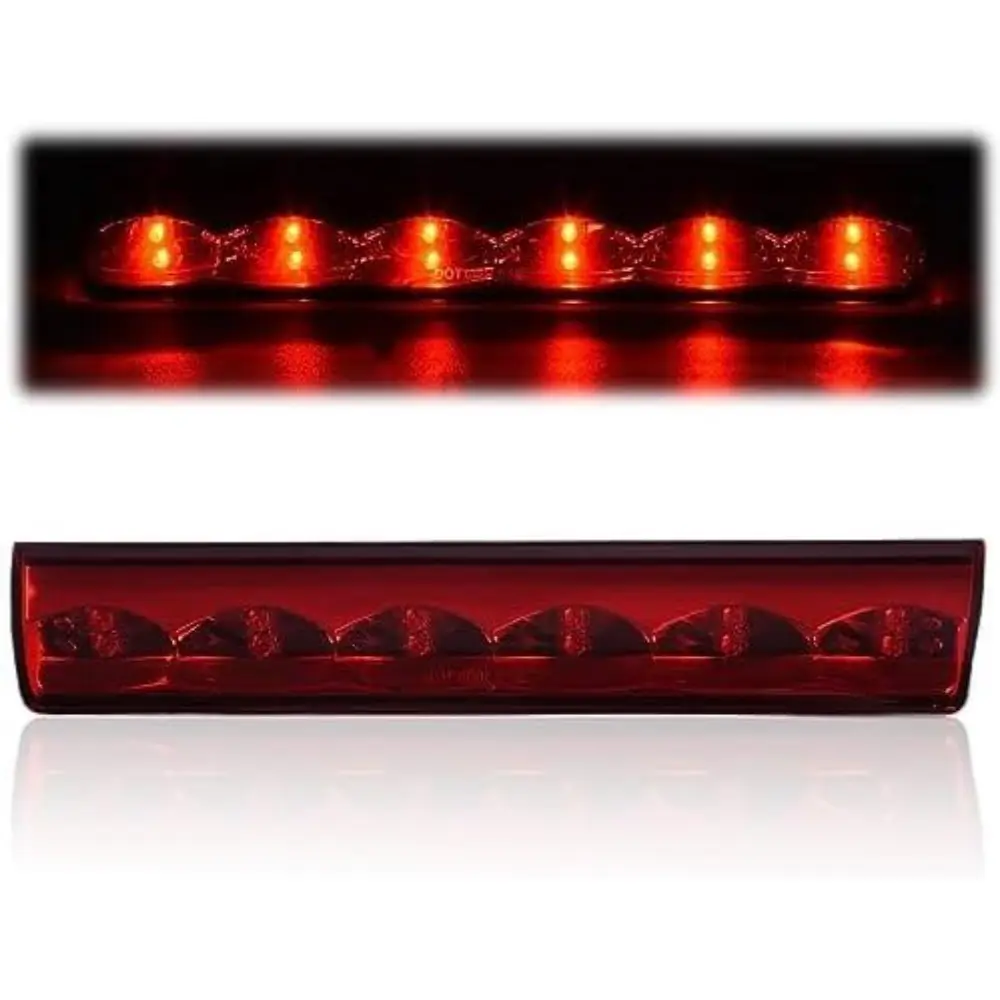 Jason LED 3rd Brake Light - Red Lens Chrome Housing, Recessed Design, Truck Cap Topper Compatible, Directly Bolt-On Easy Install Automotive Indicator Light, Led Lights