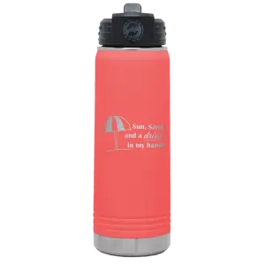 Sun Sand Drink in Hand 20 oz Water Bottle | Coral