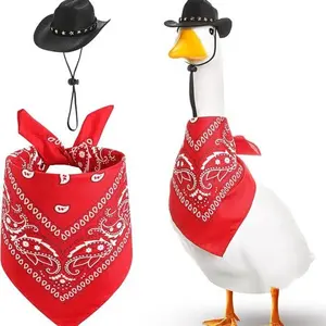 Goose Outfit – Patriotic Porch Goose Costume Set | Independence Day Lawn Goose Sombrero Hat, Striped Bandana Scarf, Star Accessories, Outdoor Holiday Decor