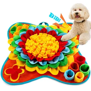 New Snuffle Mat: Colorful Flower & Bone Design - A Pet Scent Training Blanket for Physical and Mental Stimulation
