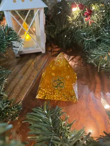 Positivity Booster Crystal Orgonite Pyramid for EMF Protection and Reiki Healing Energy Generation