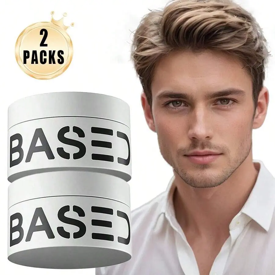 Multi Piece Set BASED Men's Advanced Hair Clay, Advanced Hair Clay With Intense Hold, Texturizing And Low Shine For Styling Medium, Thick, Straight Or Wavy Hair, Sandalwood Sandalwood,Natural Shine And Fragrance, Easy To Apply, Suitable For All Hair Types