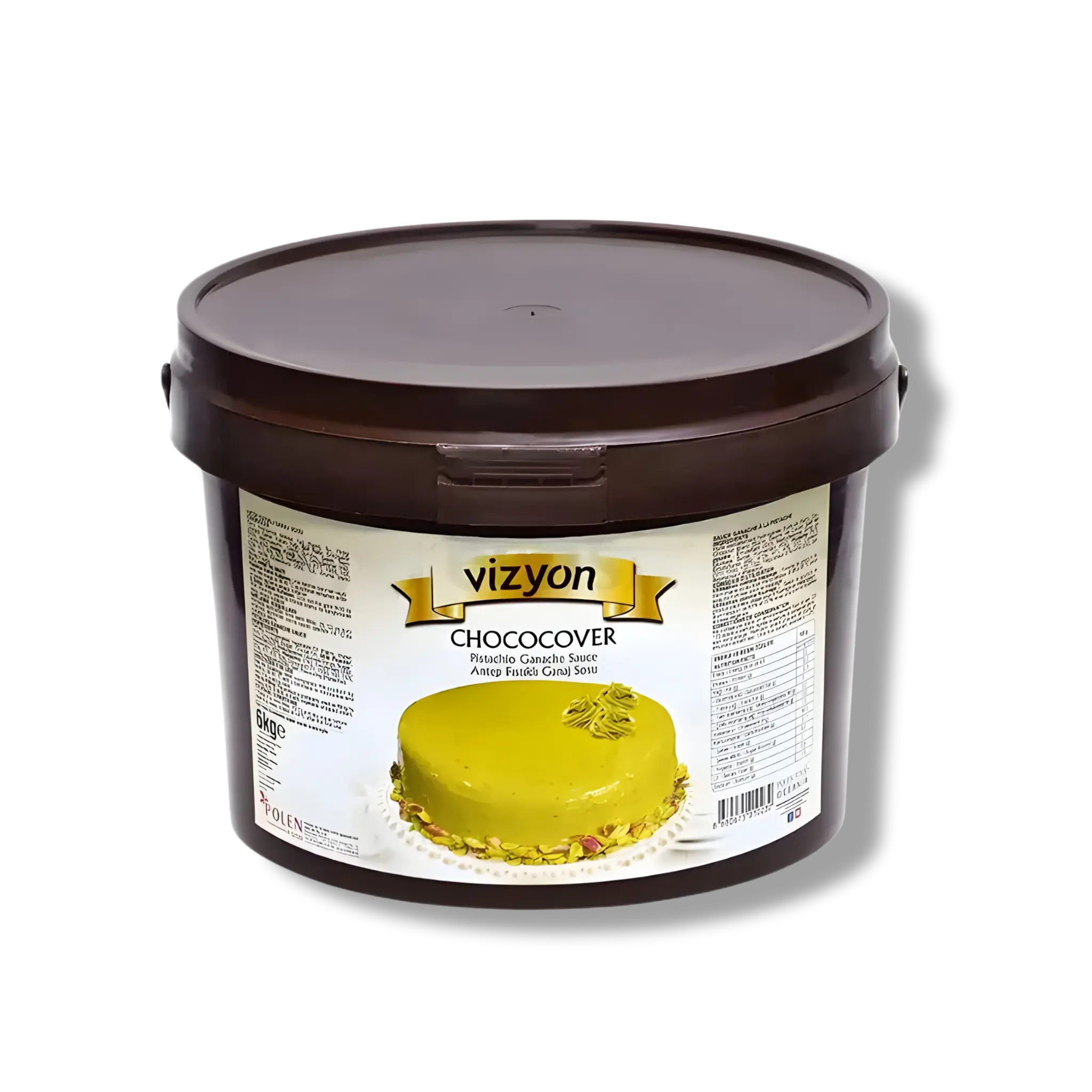 Vizyon Chococover Pistachio Ganache Sauce (13.23 lbs / 6 kg) - Dual-Purpose Coating & Filling Base