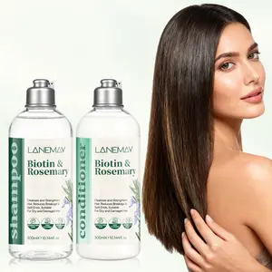 2 X 300ML Biotin and Rosemary Hair Care Set, Shampoo and Conditioner for Dry Damaged Hair, Strengthen Hair and Reduce Breakage