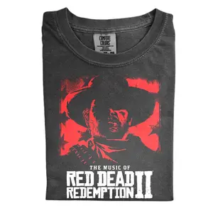 The Vintage Red Dead Redemption 2 Comfort Color Shirt, Vintage Cowboy Silhouette Shirt, Gamer Gift for Men, Vintage Game Shirt, Gift for Women, Crew Neck T-shirt, Trending T-shirt